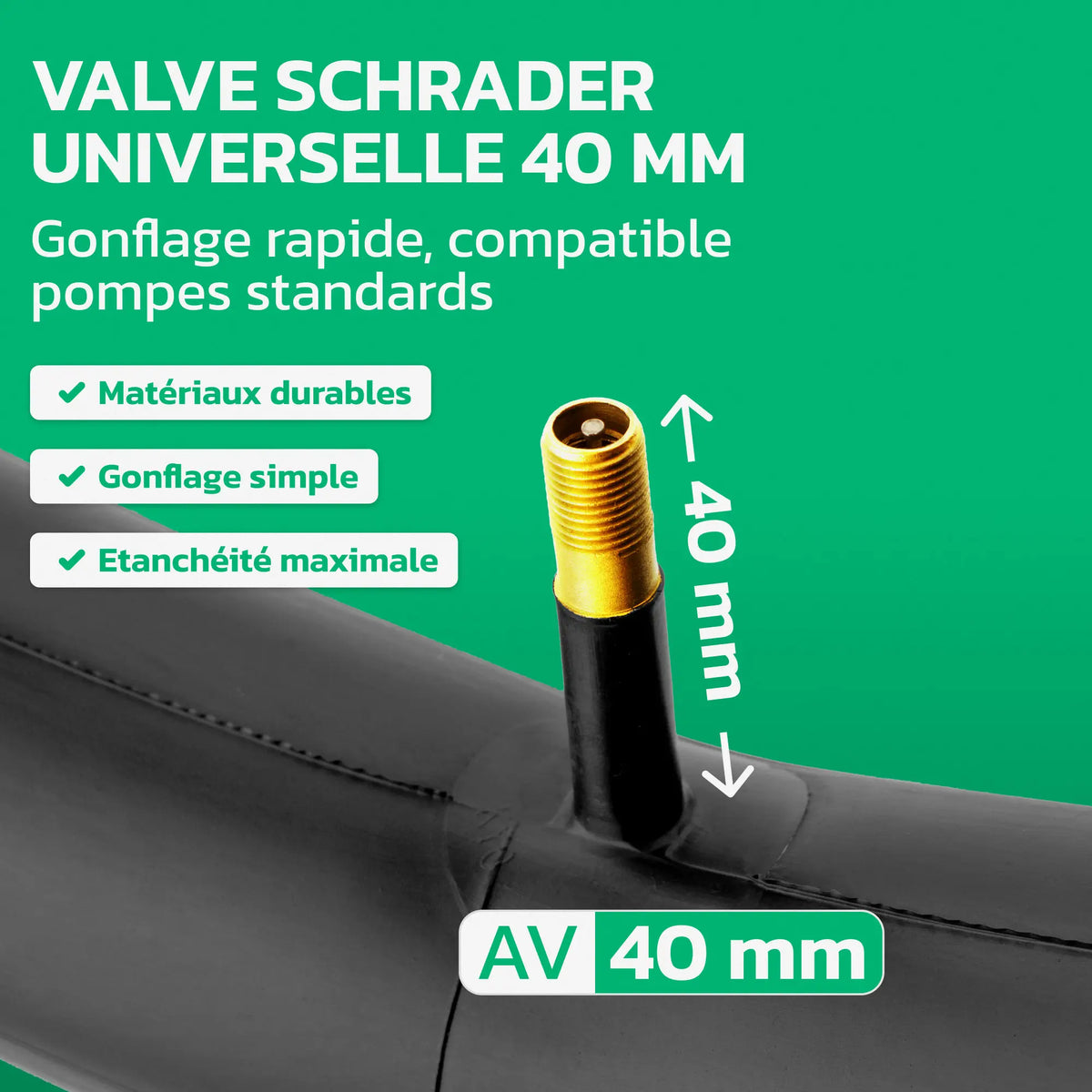 Valve Schrader 40 mm de la chambre à air 29 pouces MoovMoov