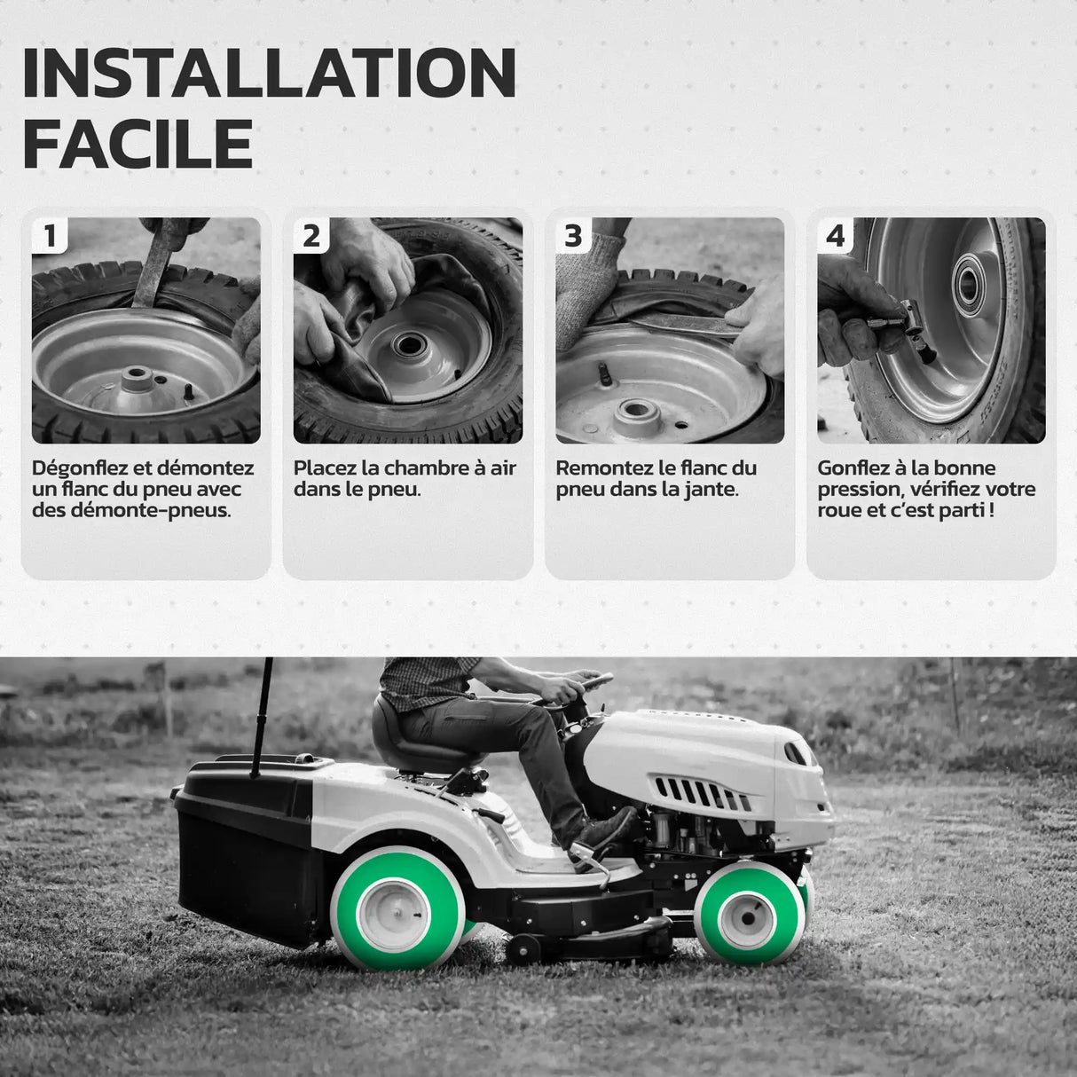 Guide d'installation – Chambre à air 16x6.50-8 MoovMoov