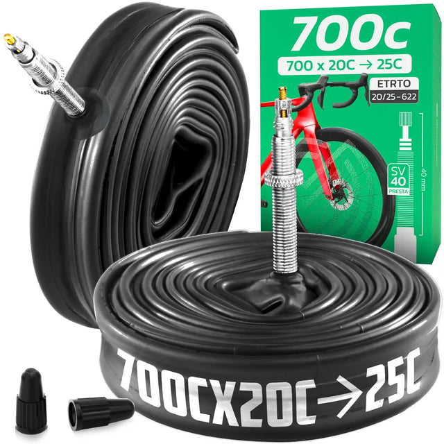 Chambre à air 700C MoovMoov pour pneus de 700x18C à 700x25C, valve Presta 40 mm