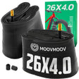Chambre à air 26x4.0 Fatbike MoovMoov pour pneus Fatbike 26x4.0, valve Schrader 33 mm