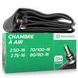 Chambre à air moto 16 pouces MoovMoov pour pneus 70/100-16, 80/80-16, 2.50-16 et 2.75-16, valve TR4