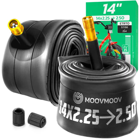 Chambre à air 14 pouces MoovMoov pour pneus de 14x2.25 à 14x2.50, valve Schrader 35 mm
