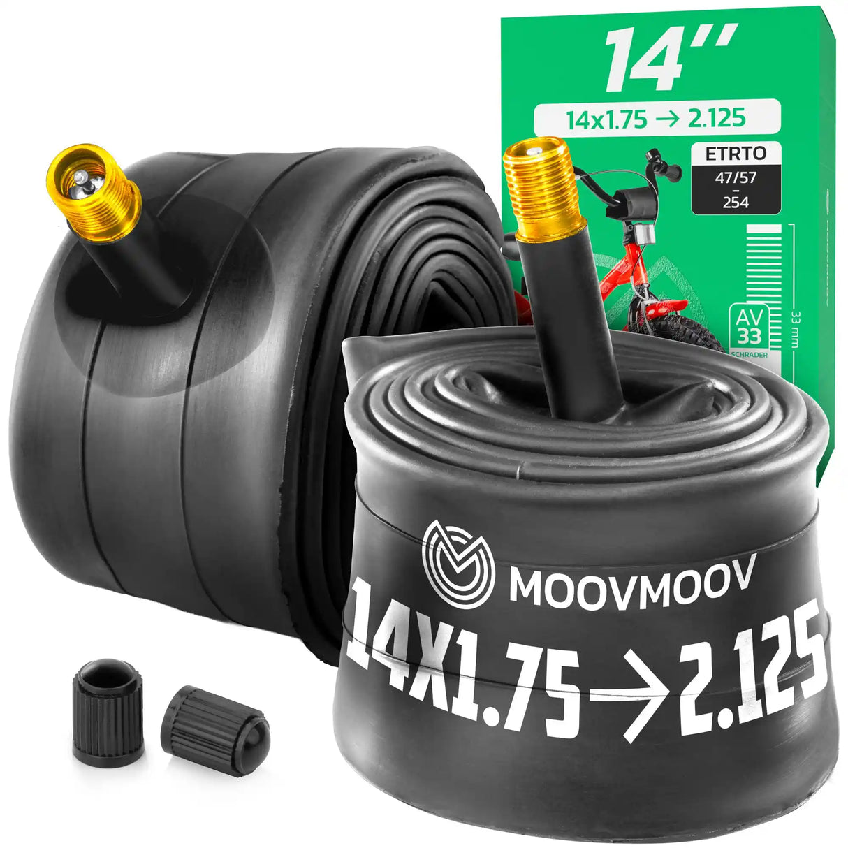Chambre à air 14x1.75/1.95 valve droite MoovMoov