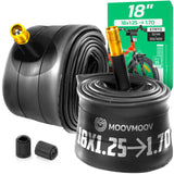 Chambre à air 18 pouces MoovMoov pour pneus de 18x1.25 à 18x1.65, valve Schrader 35 mm