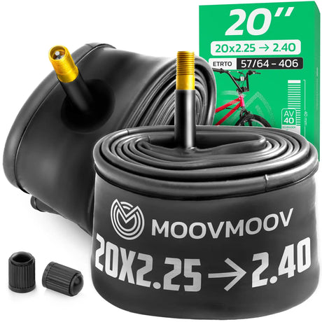 Chambre à air 20 pouces MoovMoov pour pneus de 20x2.25 à 20x2.40, valve Schrader 40 mm