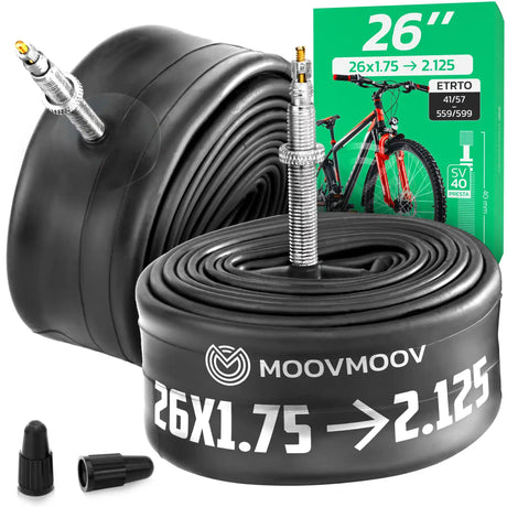 Chambre à air 26 pouces MoovMoov pour pneus de 26x1.75 à 26x2.125, valve Presta 40 mm