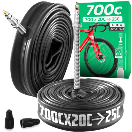 Chambre à air 700C MoovMoov pour pneus de 700x18C à 700x25C, valve Presta 80 mm