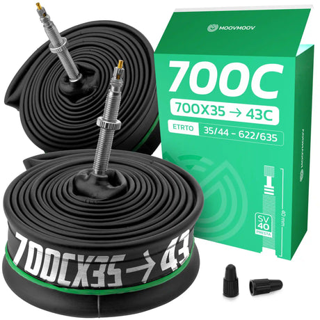 Chambre à air 700C MoovMoov pour pneus de 700x35C à 700x43C, valve Presta 40 mm