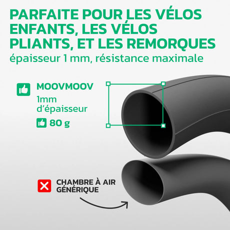Chambre à air 14 pouces en caoutchouc butyle renforcé MoovMoov