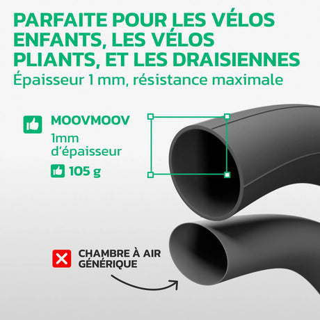 Chambre à air 18 pouces en caoutchouc butyle renforcé MoovMoov
