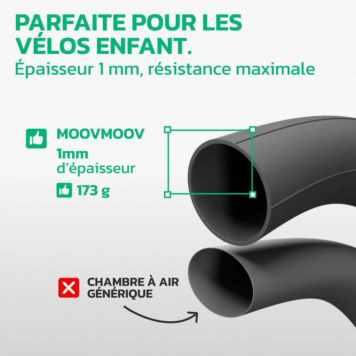 Chambre à air 24 pouces en caoutchouc butyle renforcé MoovMoov