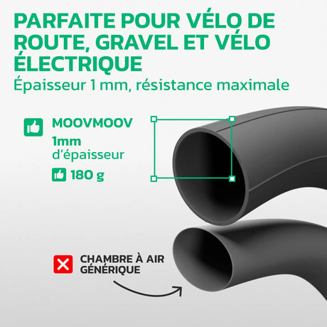 Chambre à air 700C en caoutchouc butyle renforcé MoovMoov