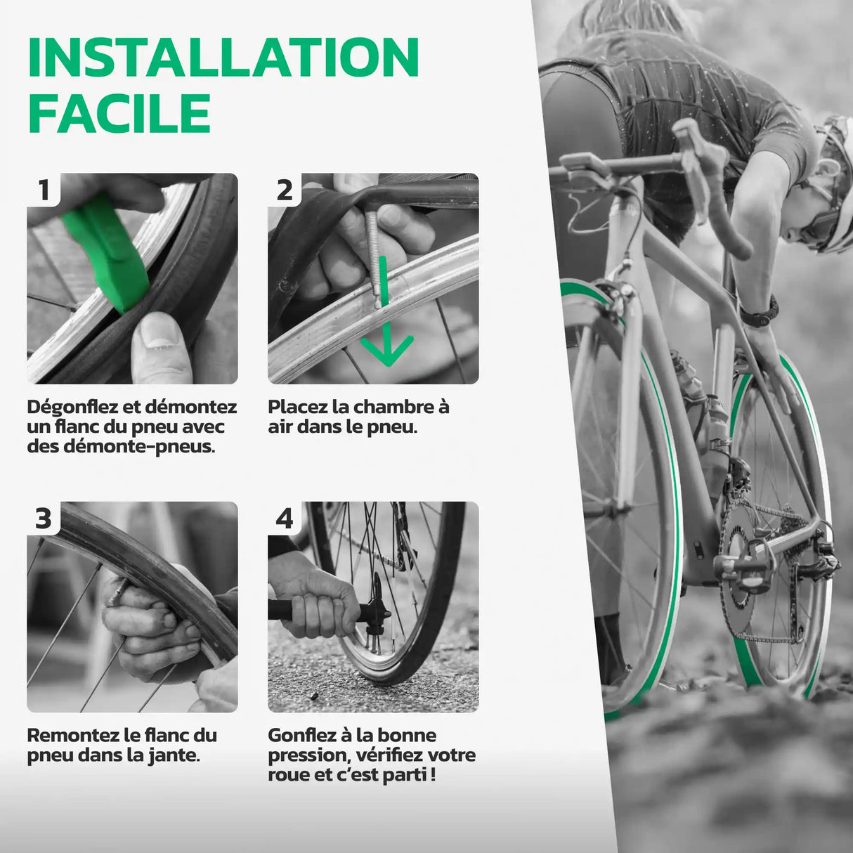Guide d'installation de la chambre à air 700C MoovMoov