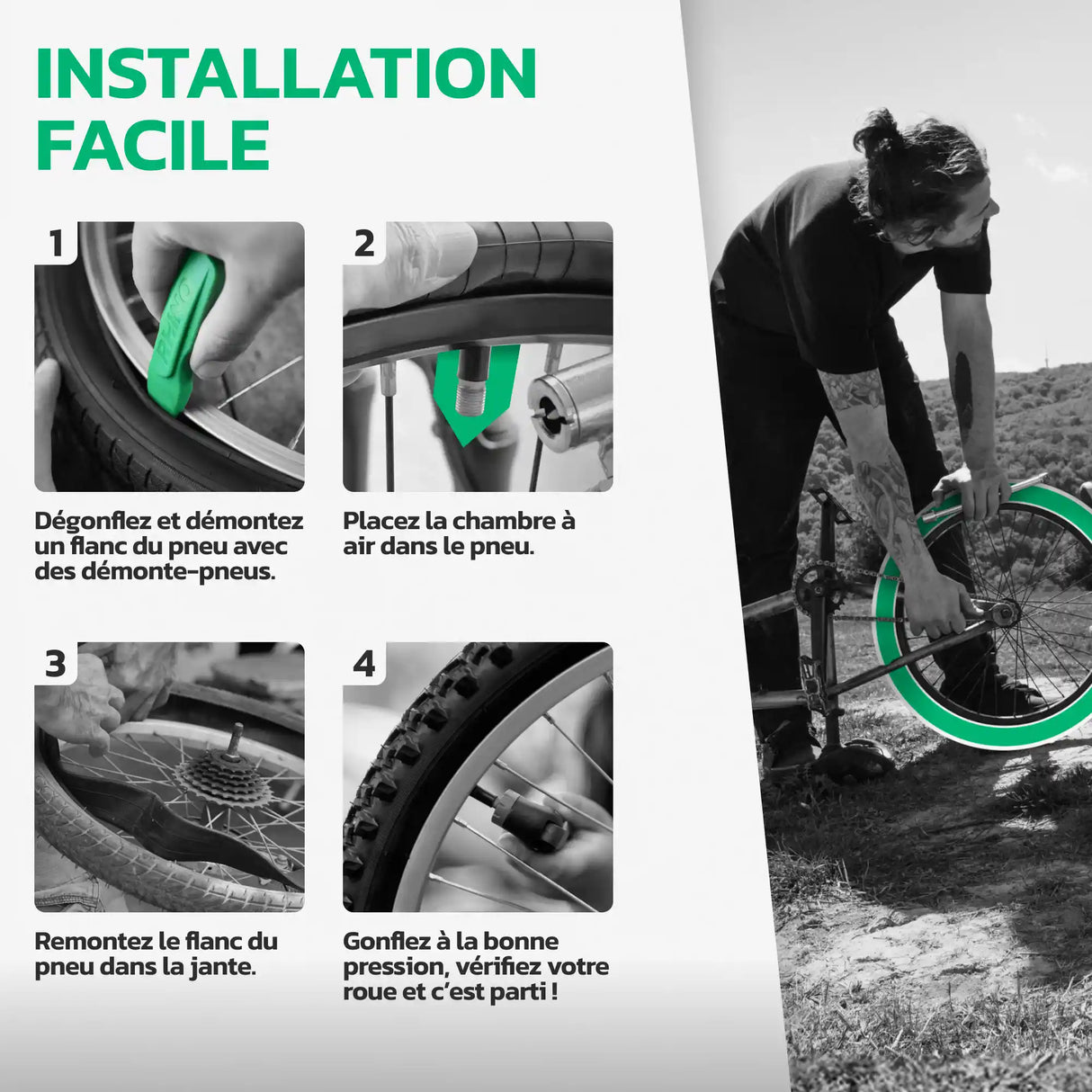 Guide d'installation de la chambre à air 20 pouces MoovMoov