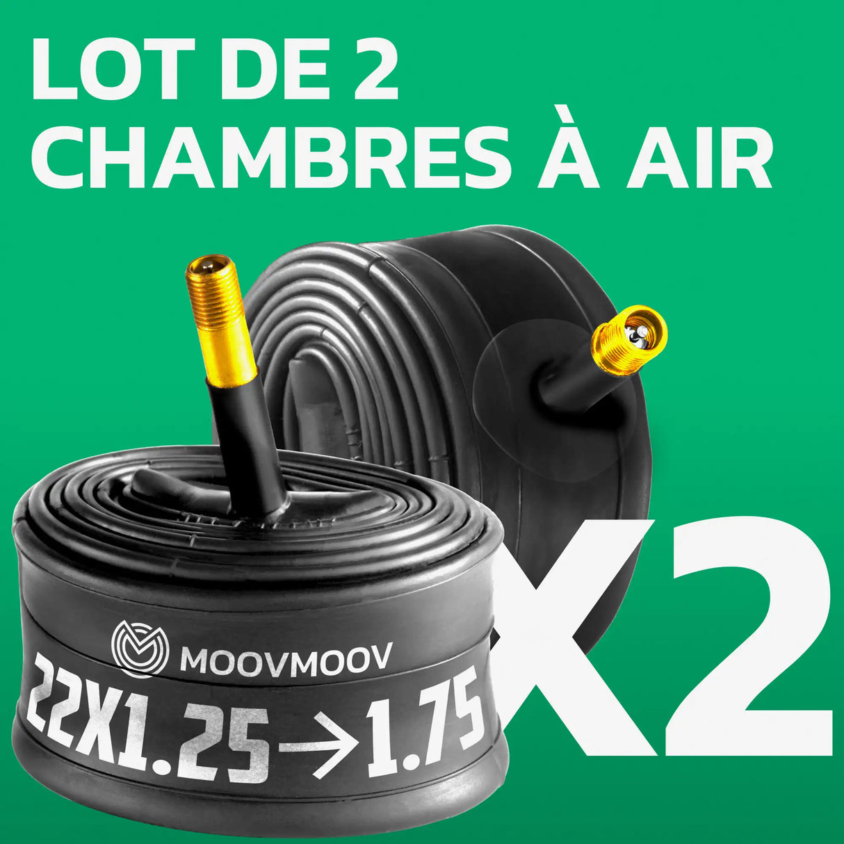 Lot de 2 chambres à air 22 pouces MoovMoov