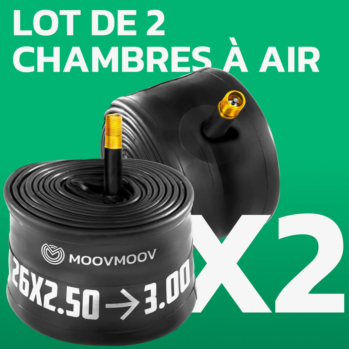 Lot de 2 chambres à air 26 pouces MoovMoov