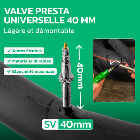 Valve Presta 40 mm de la chambre à air 27,5 pouces MoovMoov